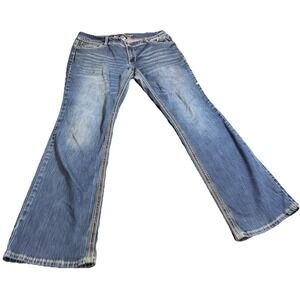 Ariva Jeans Girls 15/16‎ Bootcut Medium Wash Denim Jeans Embroidered Pockets